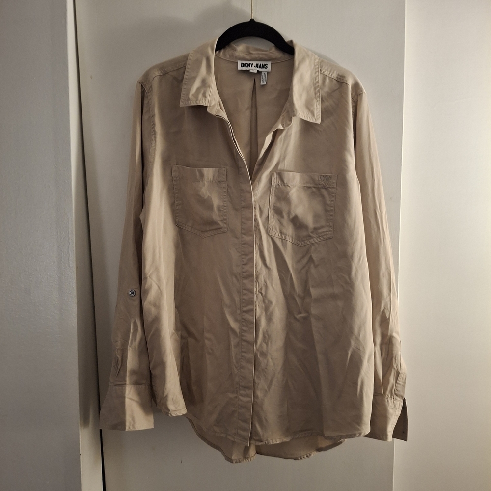 Dkny Jeans Women's Beige Long Sleeve Shirt
